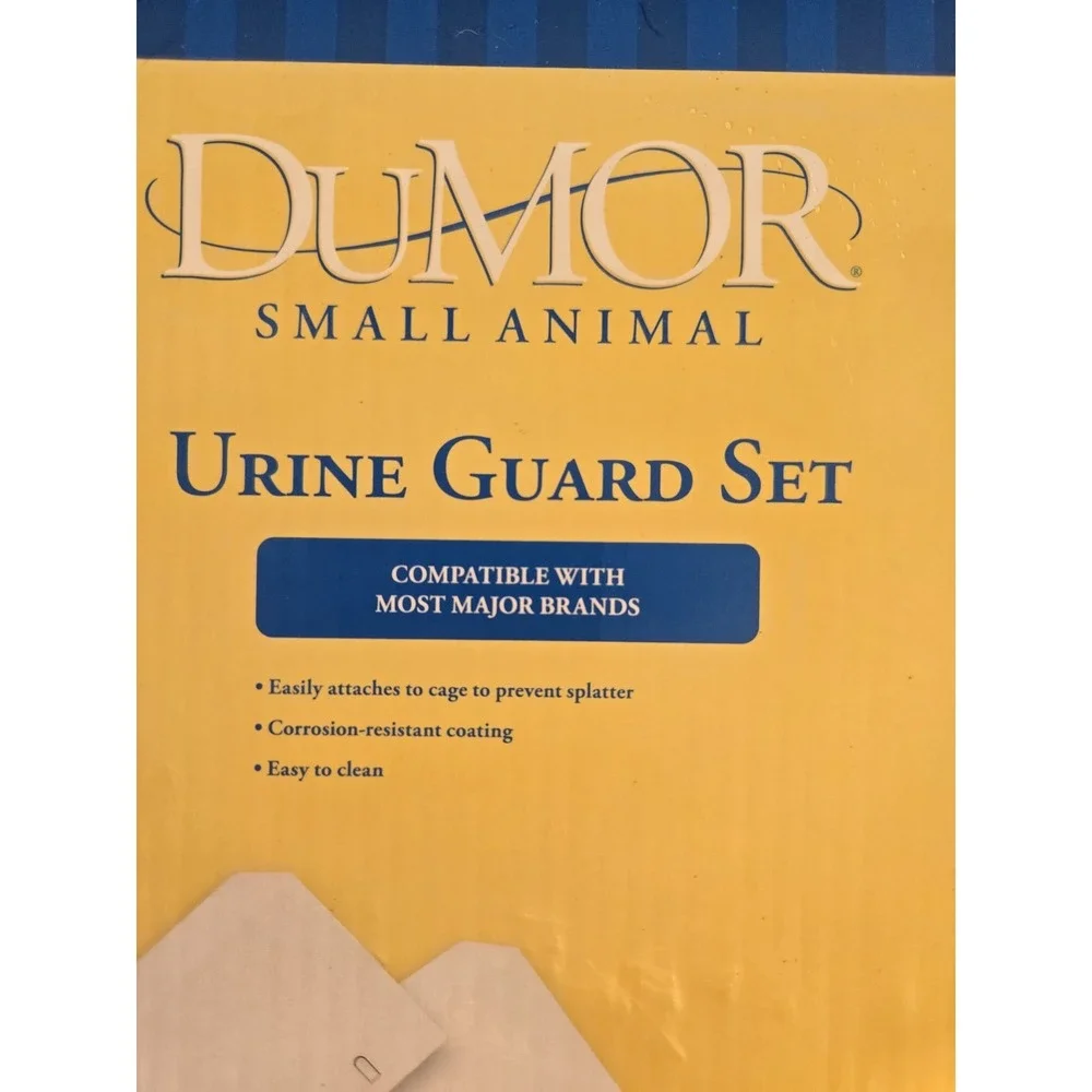 New Open Box DuMor Small Pet Animal Cage Urine Guards WHITE METAL 15